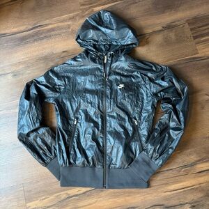 Nike black Windrunner Windbreaker hooded jacket